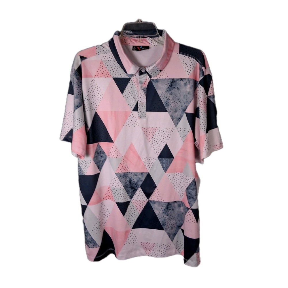 Yatta Golf Men's Size Large‎ Geometric Golf Stretch Performance Polo Shirt